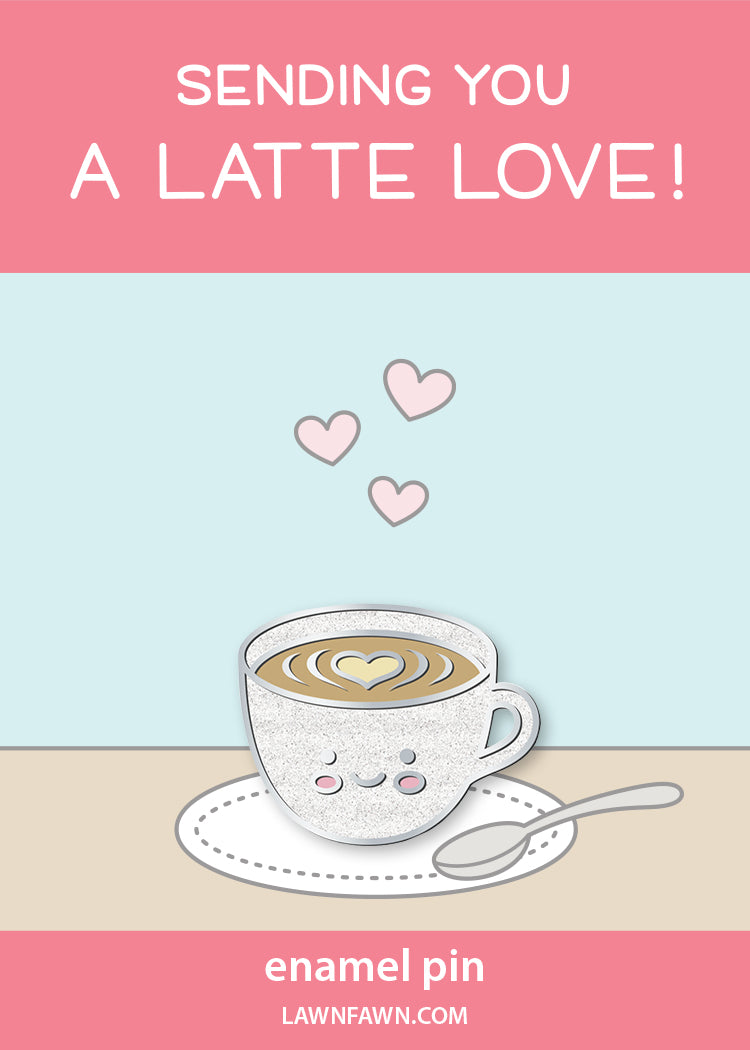 _a latte love enamel pin_