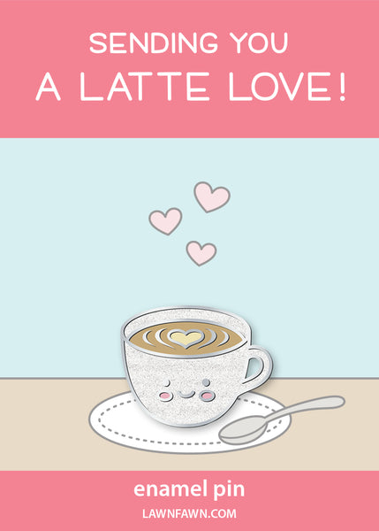 a latte love enamel pin