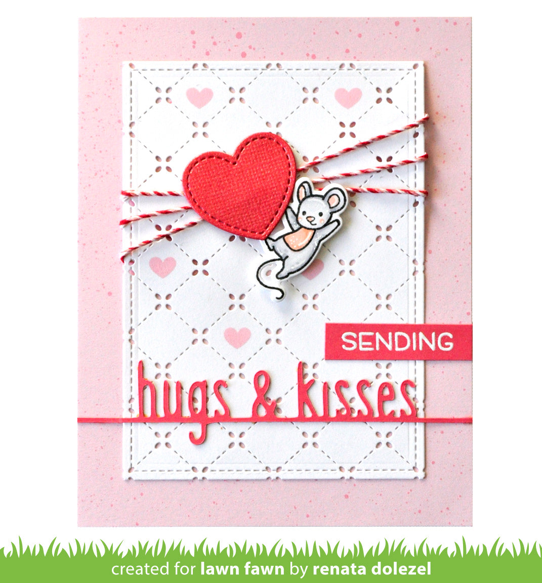 hugs and kisses line border | Lawn Fawn