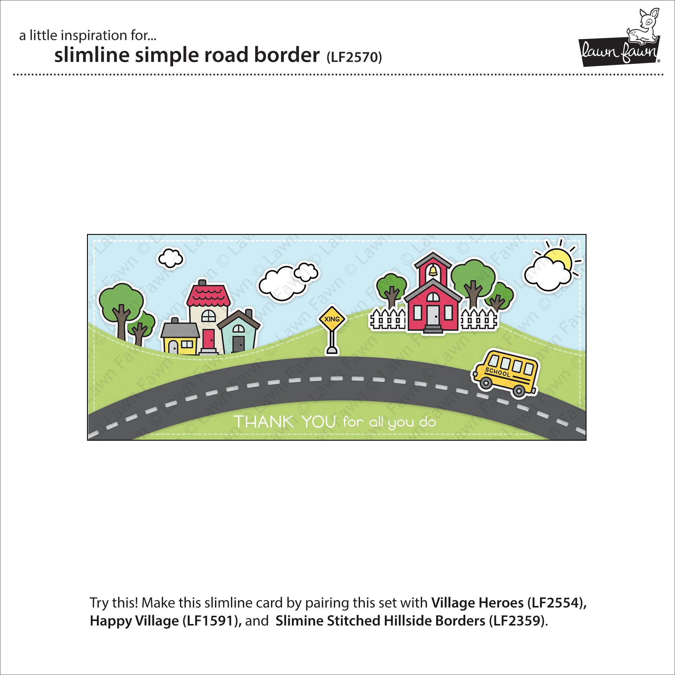 slimline simple road border | Lawn Fawn