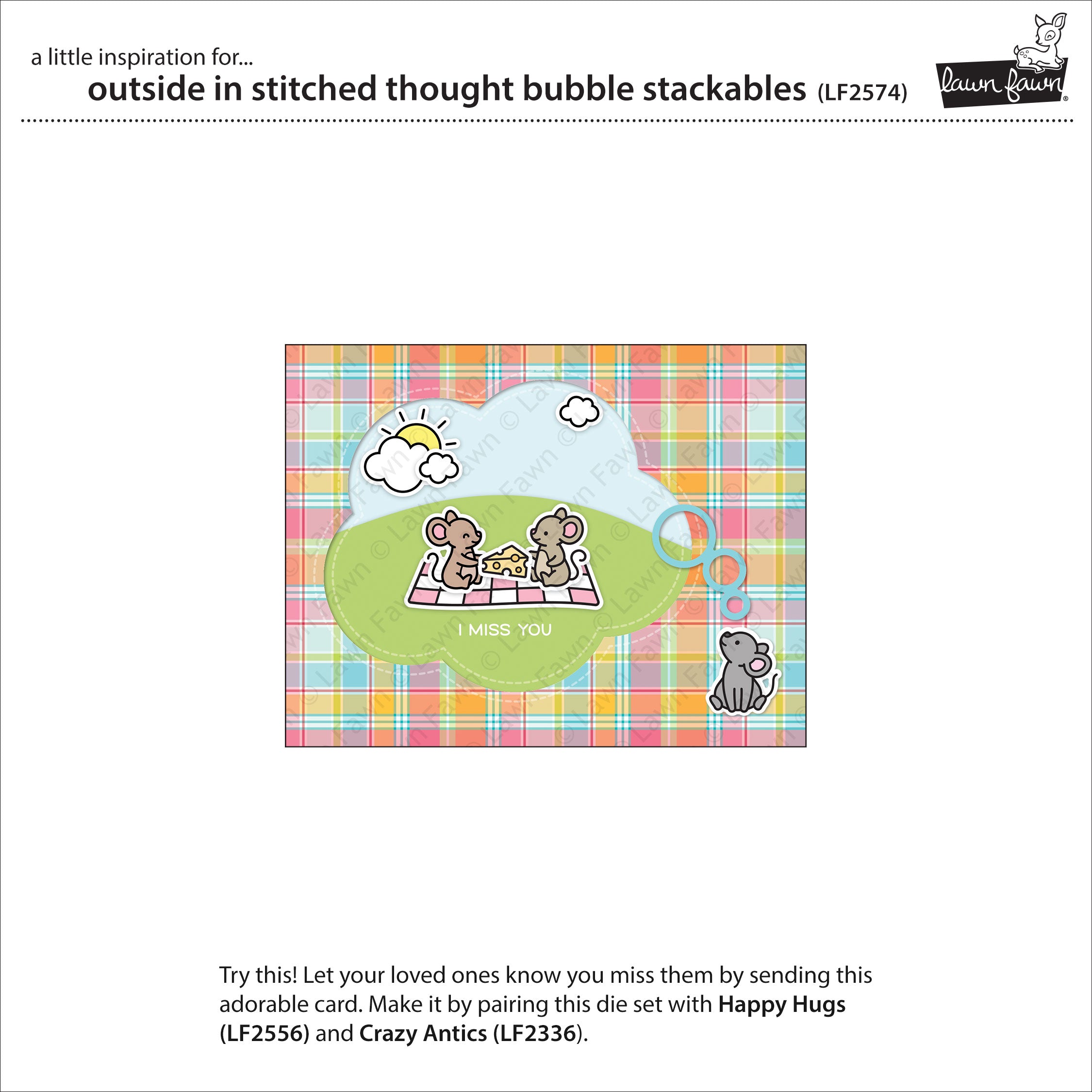 outside in stitched thought bubble stackables