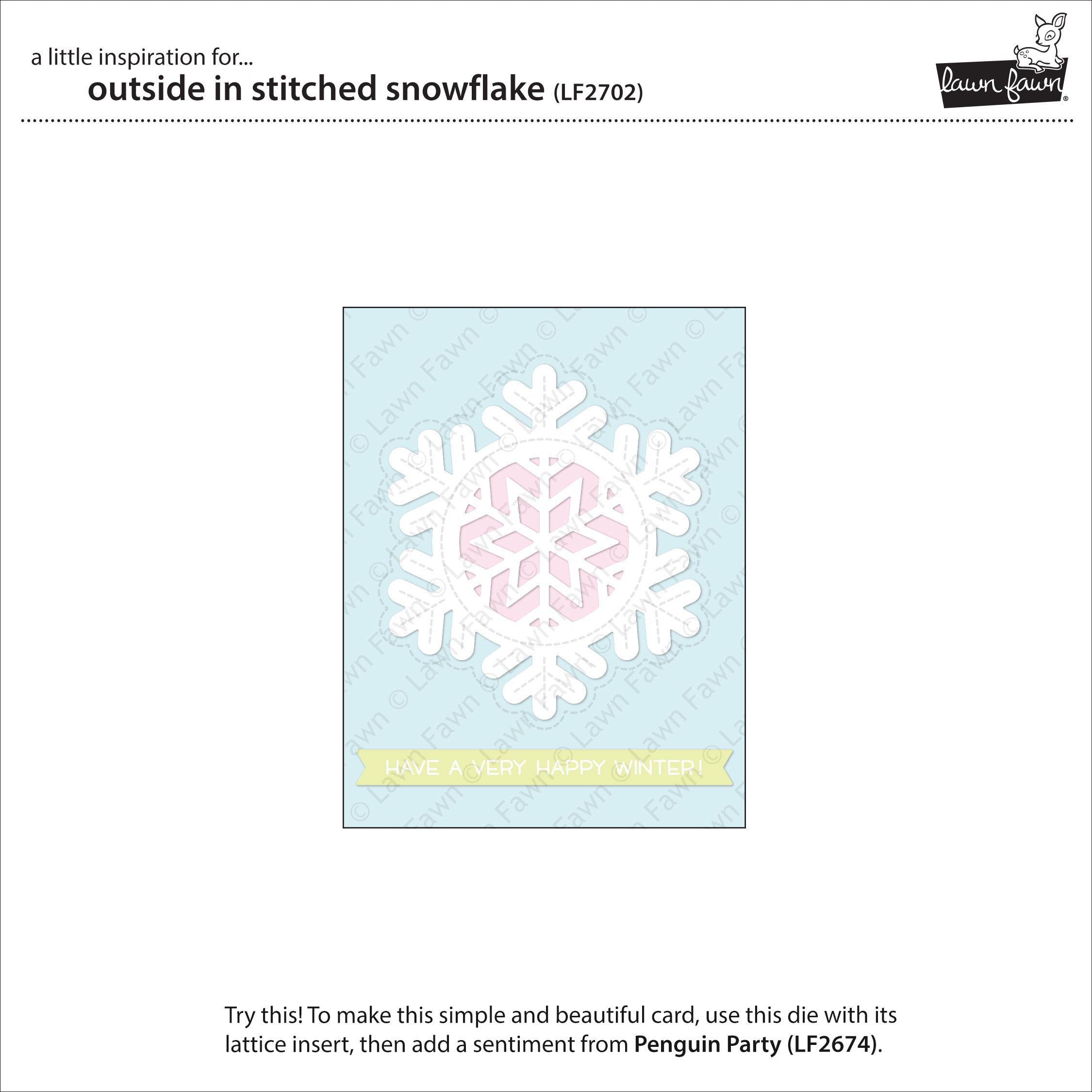 outside in stitched snowflake