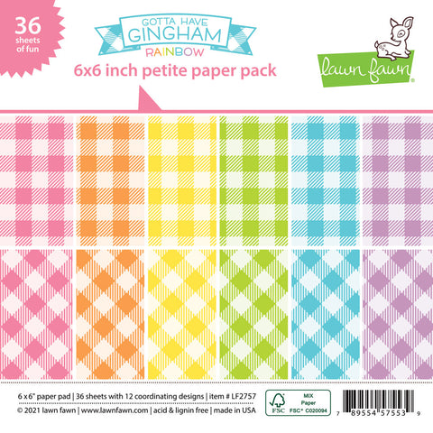 gotta have gingham rainbow petite paper pack