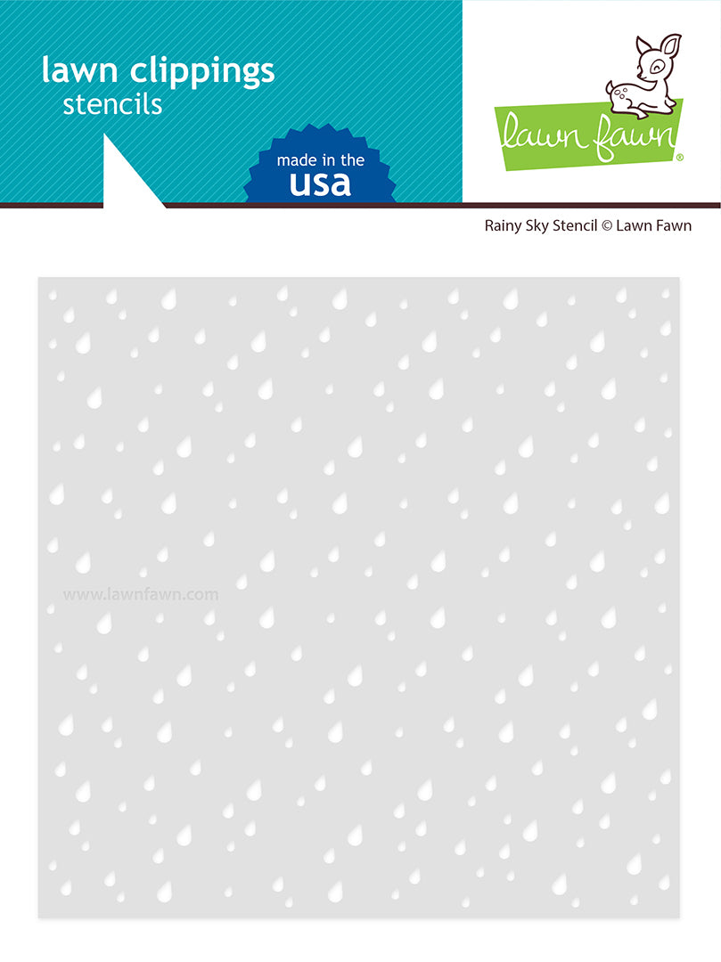 Lawn Fawn Rainy Sky Stencil - 6x6 Inch Craft Stencil For Cardmaking & Scrapbooking