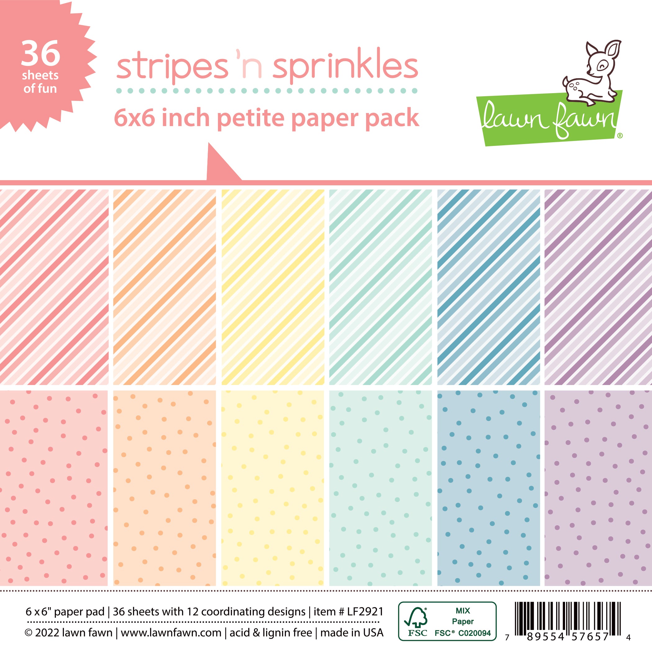stripes 'n sprinkles petite paper pack