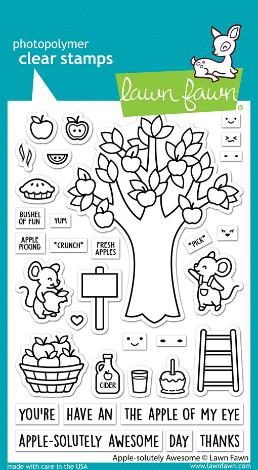 apple tree rubber stamp apple-solutely awesome – Lawn Fawn