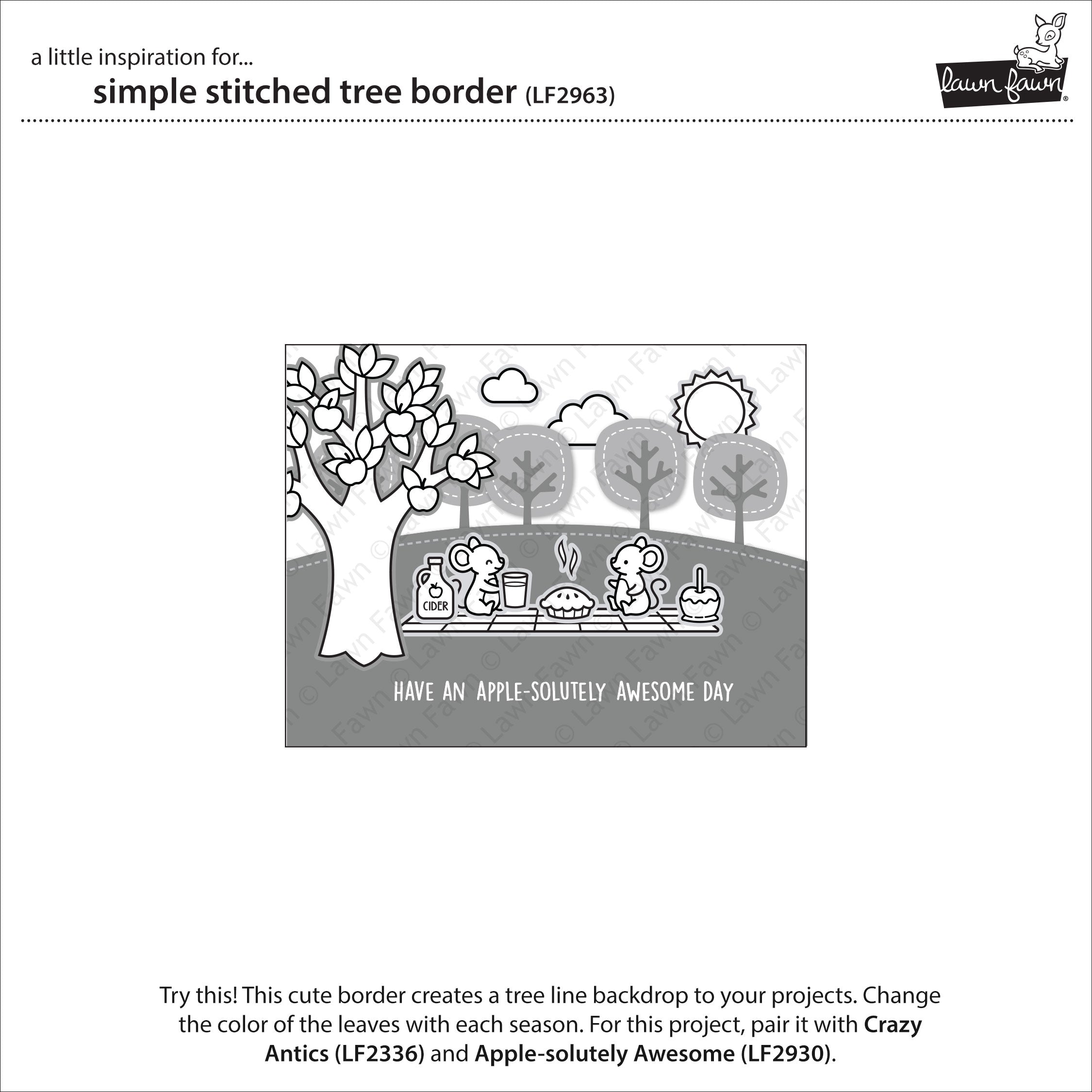 simple stitched tree border