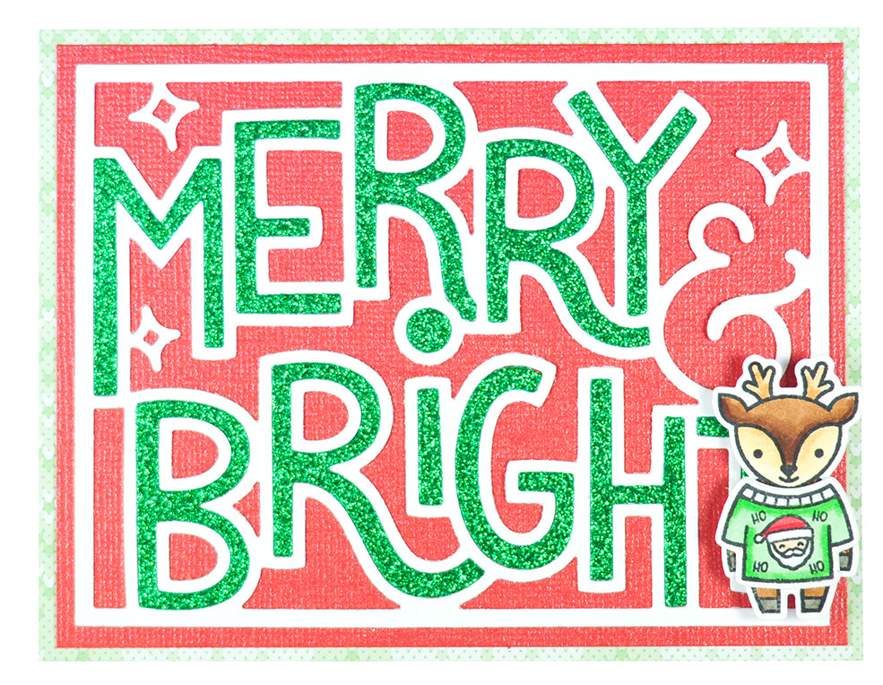 giant outlined merry & bright