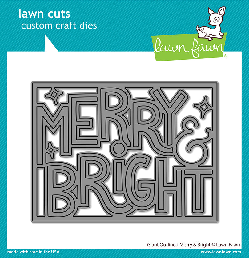giant outlined merry & bright
