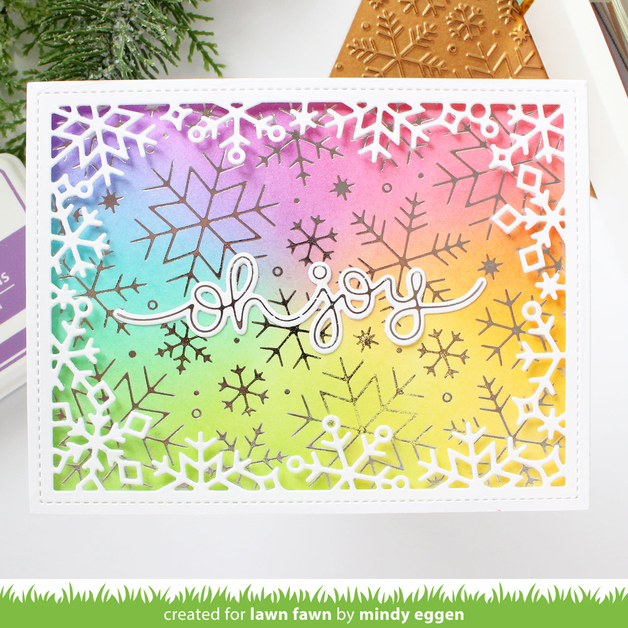 snowflake background hot foil plate