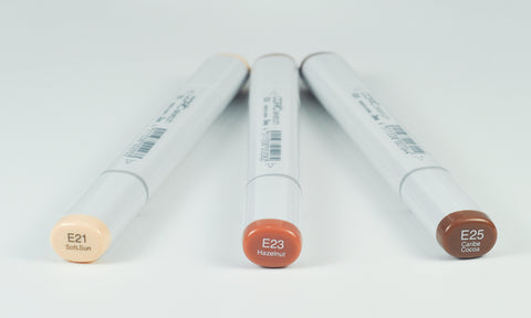 copic sketch markers - E21, E23, E25