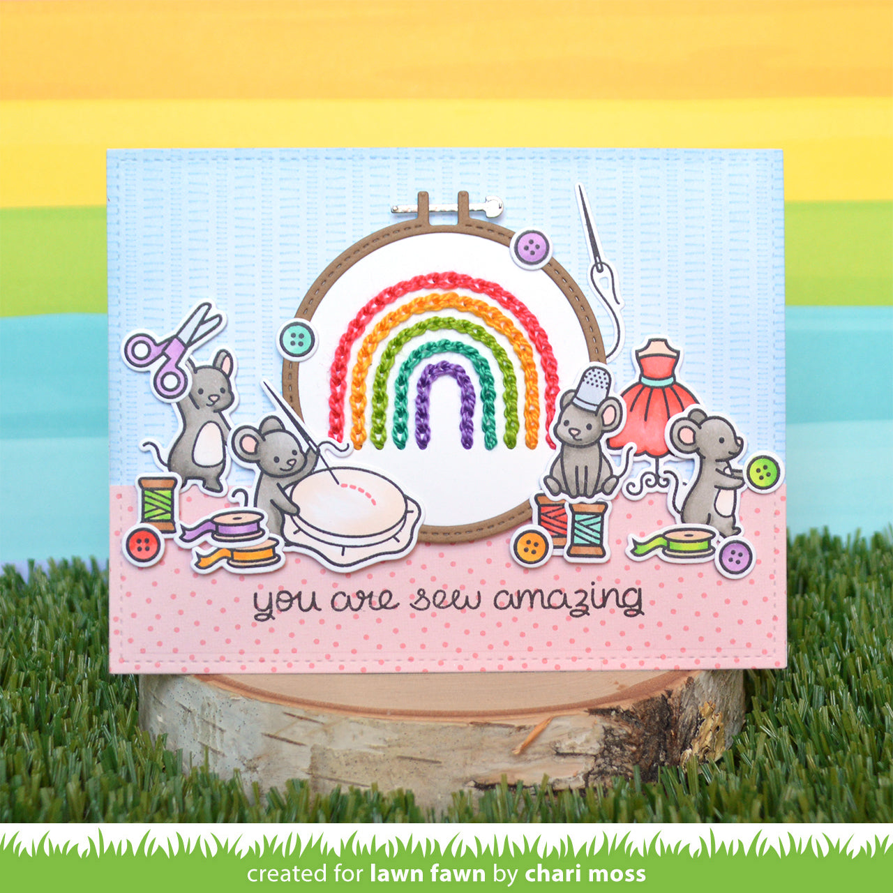 embroidery hoop rainbow add-on
