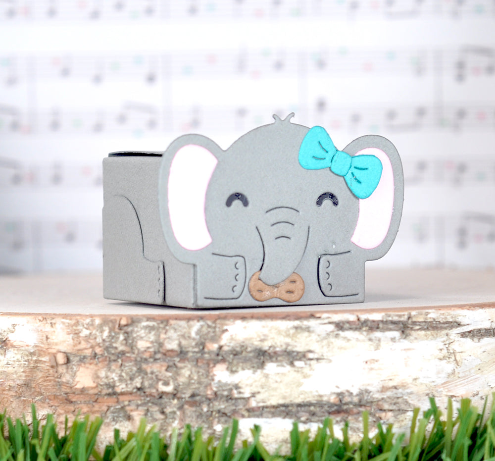 tiny gift box elephant add-on | Lawn Fawn
