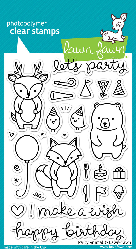 LAWN FAWN - CLEAR STAMPS - PARTY ANIMAL LAWN FAWN - CLEAR STAMPS - PARTY ANIMAL