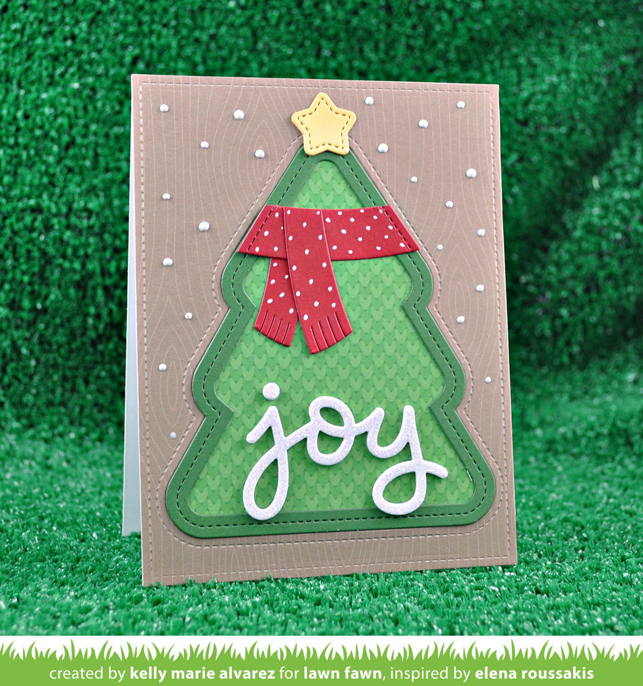 outside in stitched christmas tree stackables