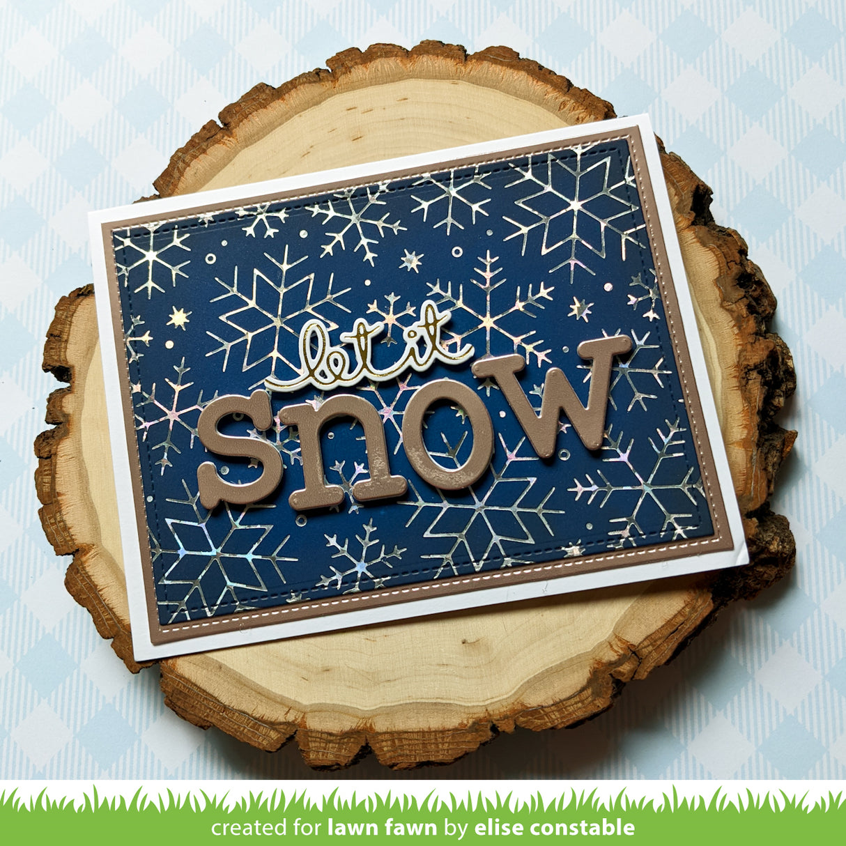 snowflake background hot foil plate