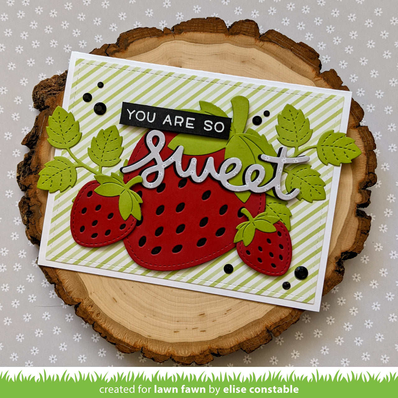 stitched strawberry frame