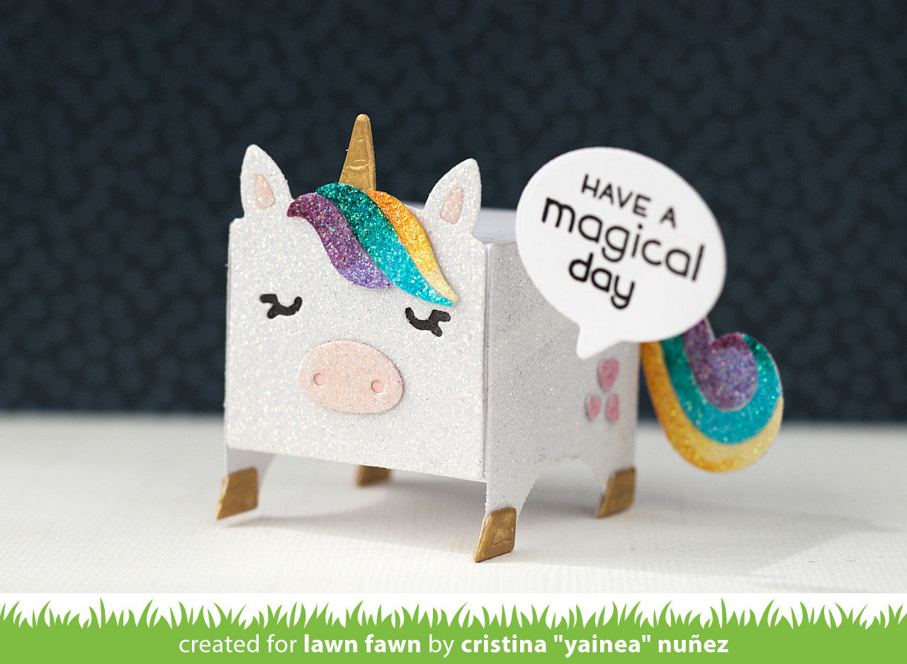 tiny gift box unicorn and horse add-on