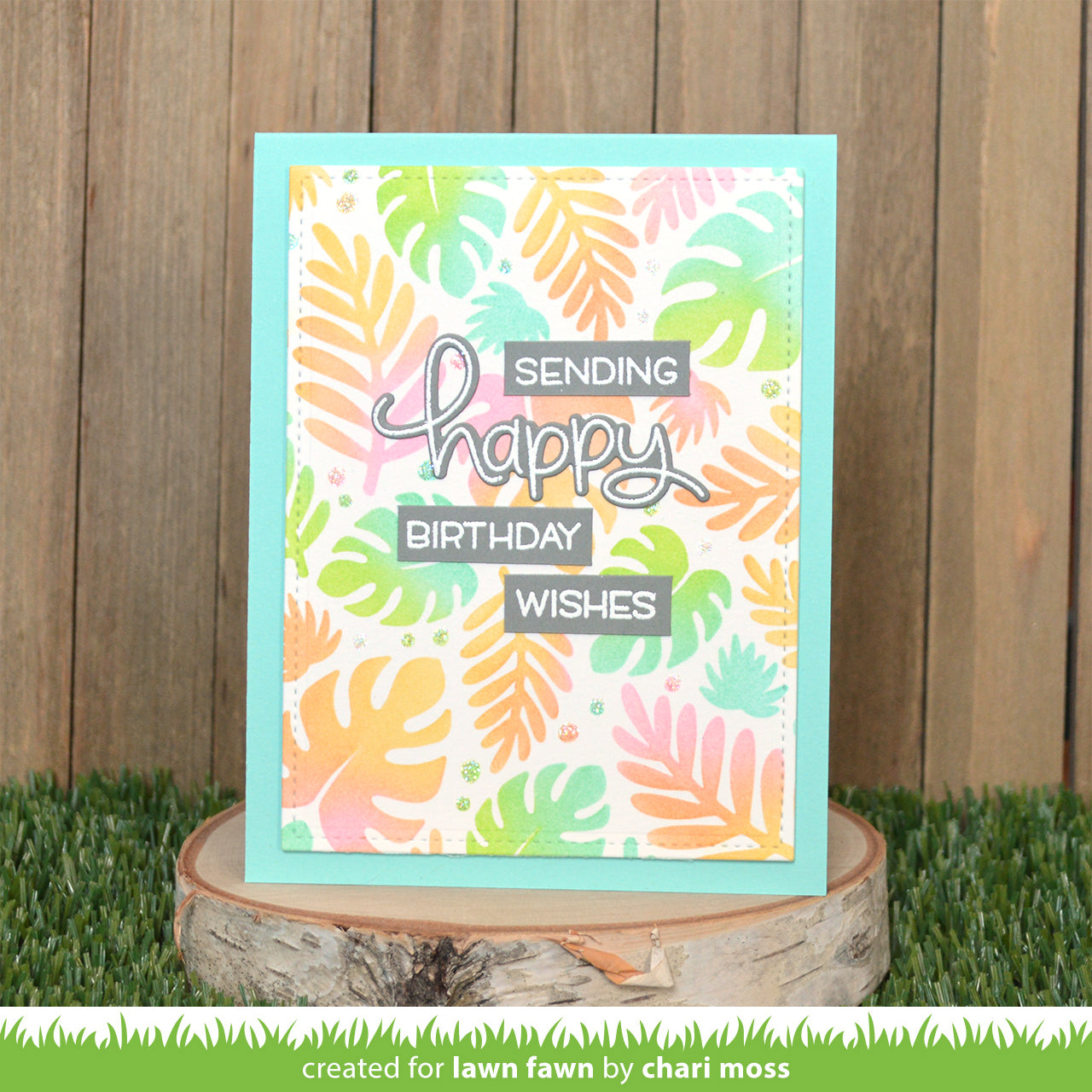 tropical leaves background stencils