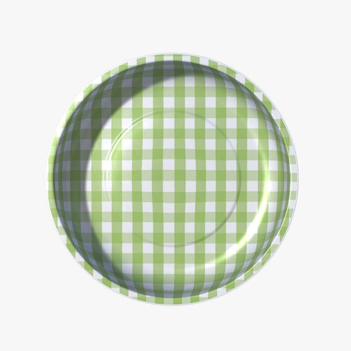 gingham 4" magnetic bowl - green